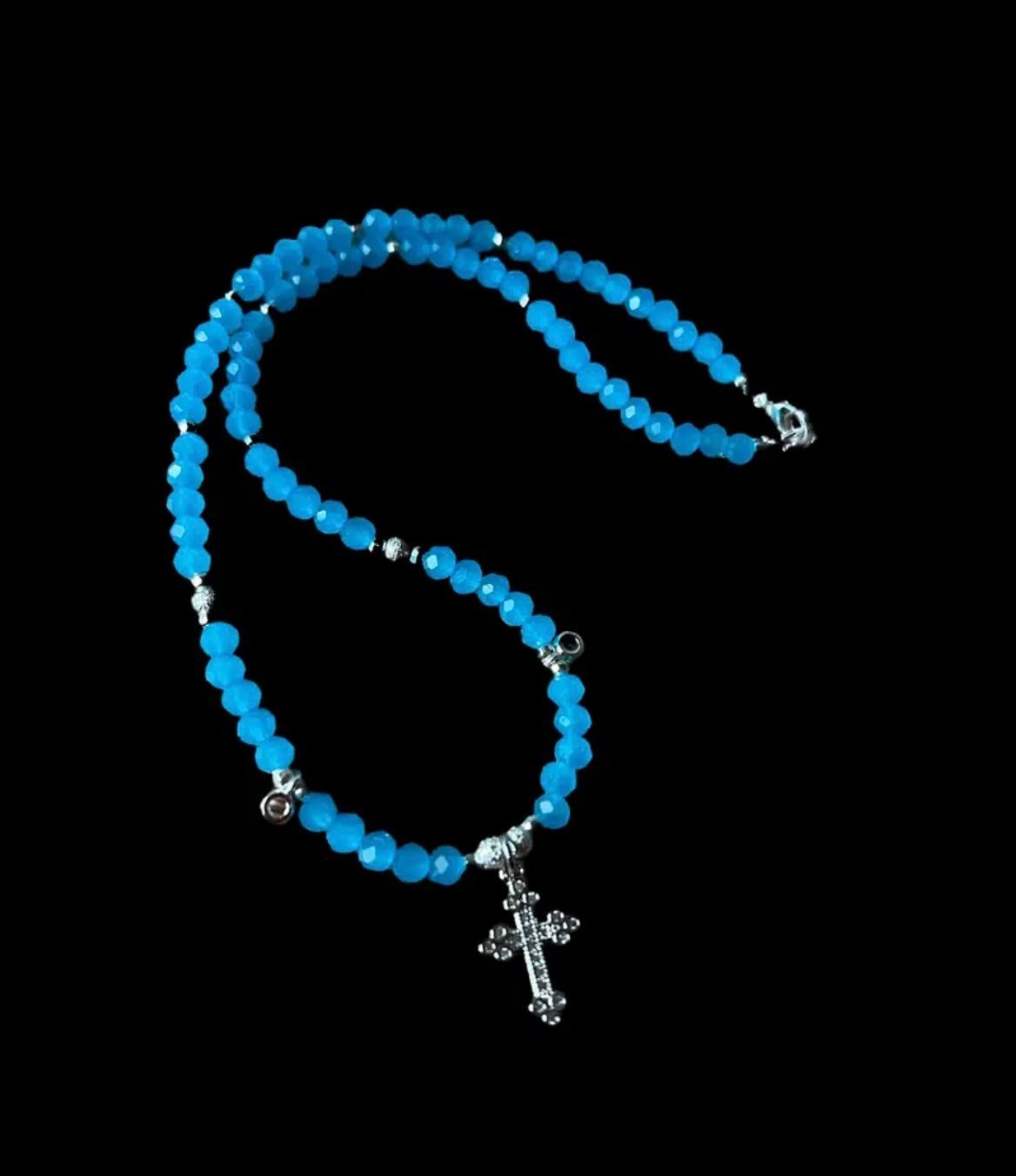 minimalistinis žydras kaklo vėrinys dovana mamai moteriai žmonai